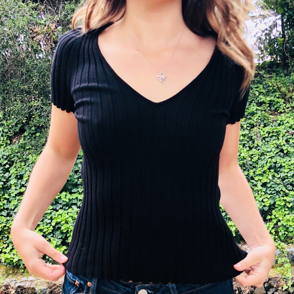 Free People Black Short Sleeved Shirt - Picture 4 of 6